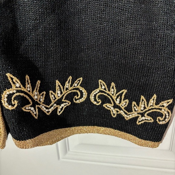 Vintage Jaclyn Smith Black Embellished Cardigan, Size Small - Picture 10 of 13